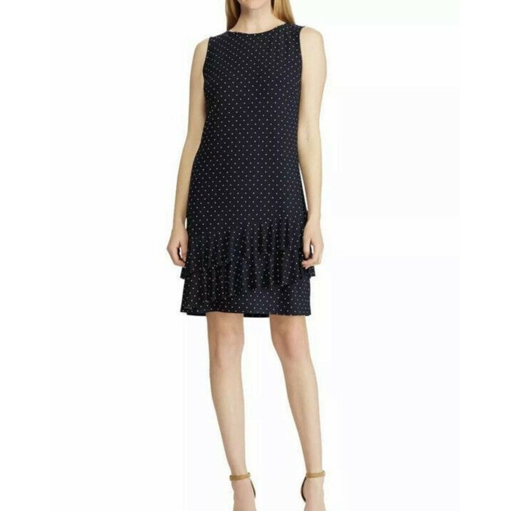 AMERICAN LIVING Womens Navy Sleeveless Above The Knee Sheath‎ Dress 2